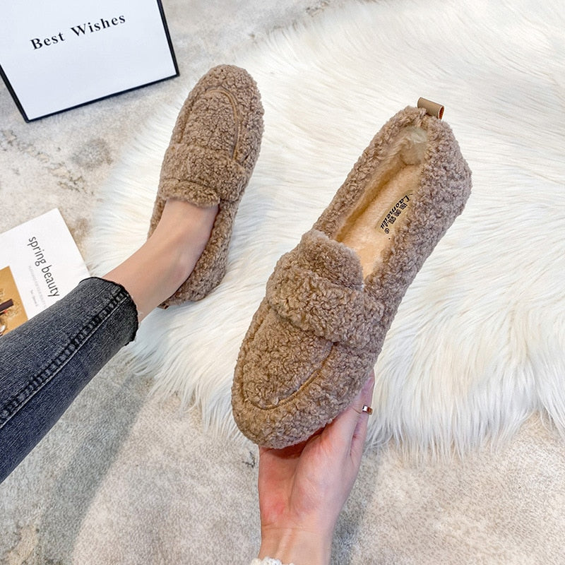 Arielle Plush Moccasins with Non-Slip Sole | Marvex